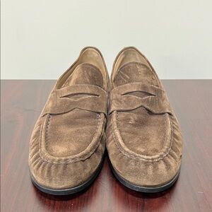 Tod's Dark Brown Suede Slip-On Loafers
